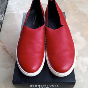 Kenneth Cole Women's Red Leather Loafers